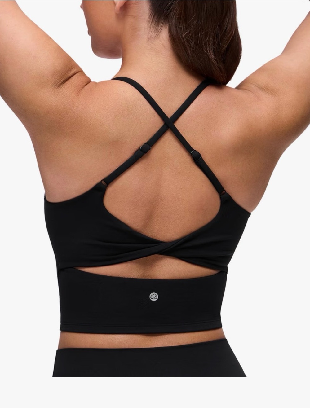 CRZ YOGA Black Strappy Cross-Back Sports Bra